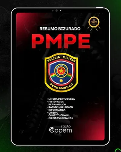 Capa do Resumo Bizurado PMPE em um tablet